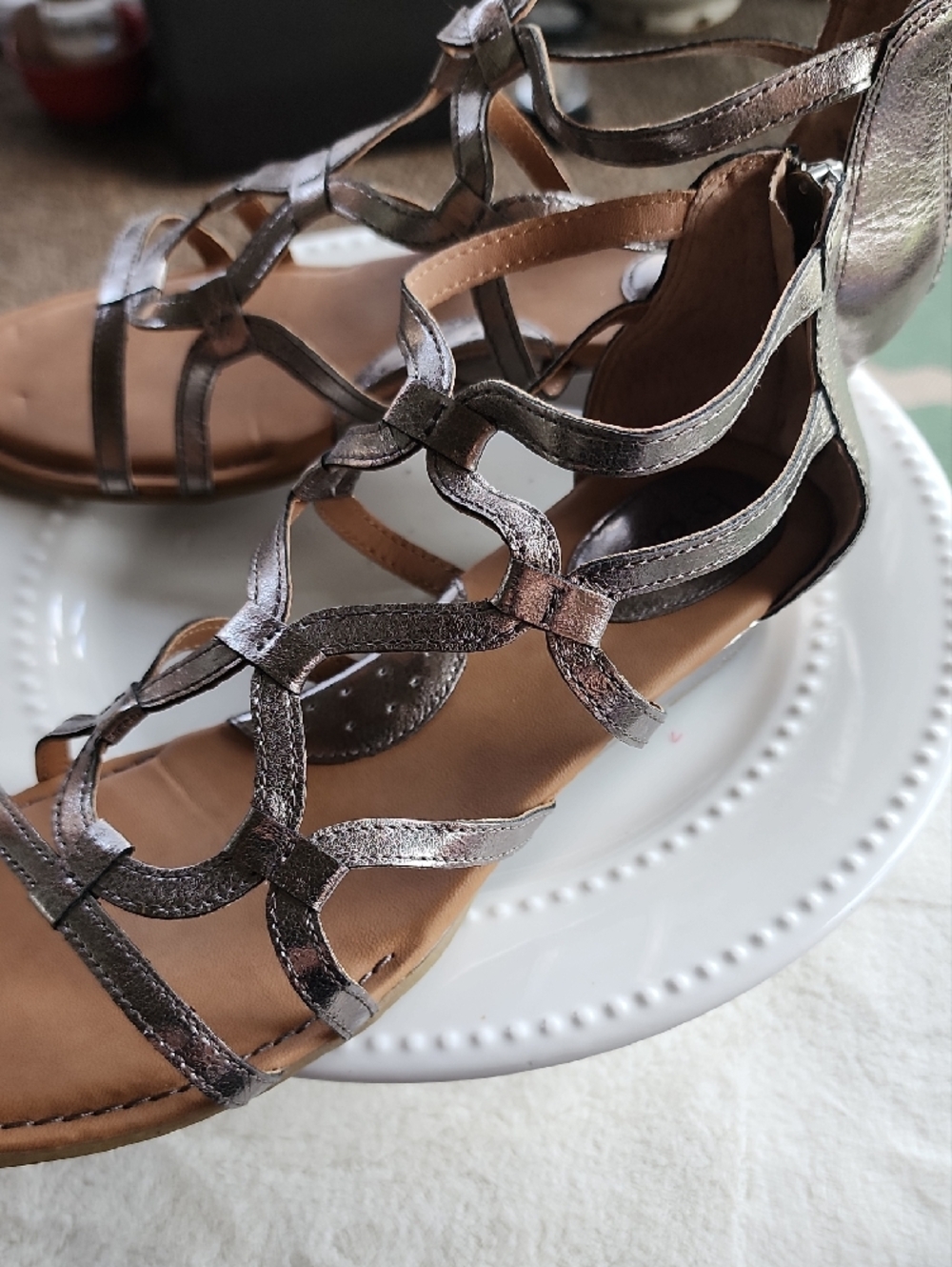 boc Metallic Silver Strappy Women’s Sandals - Picture 4 of 6